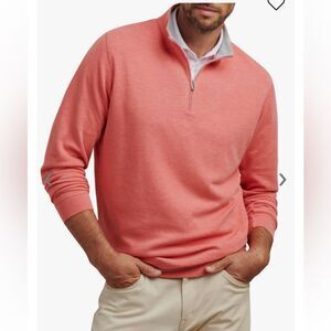 PETER MILLAR CROWN COMFORT QUARTER ZIP RED PULLOVER SIZE XL EUC